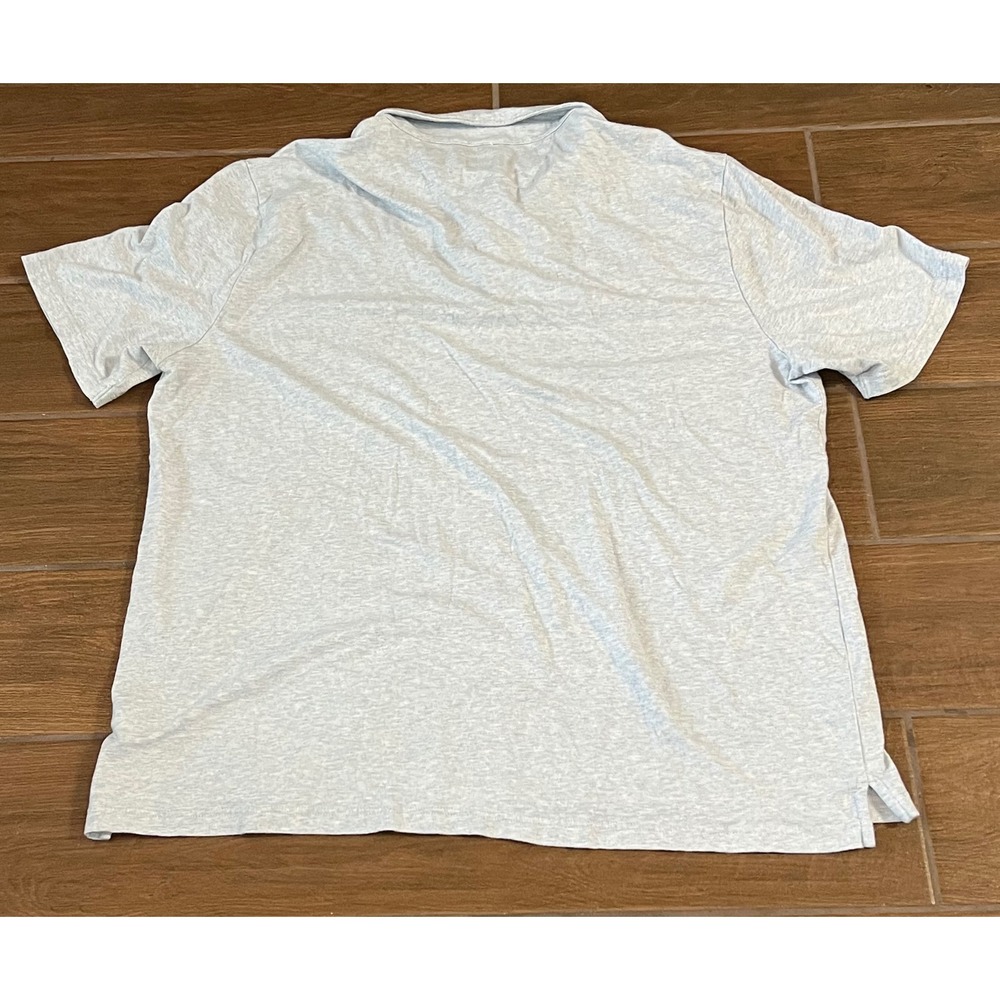 Faherty Brand Mens XXL Polo Shirt Light Blue Heather Pima Cotton Modal Stretch - Picture 5 of 6